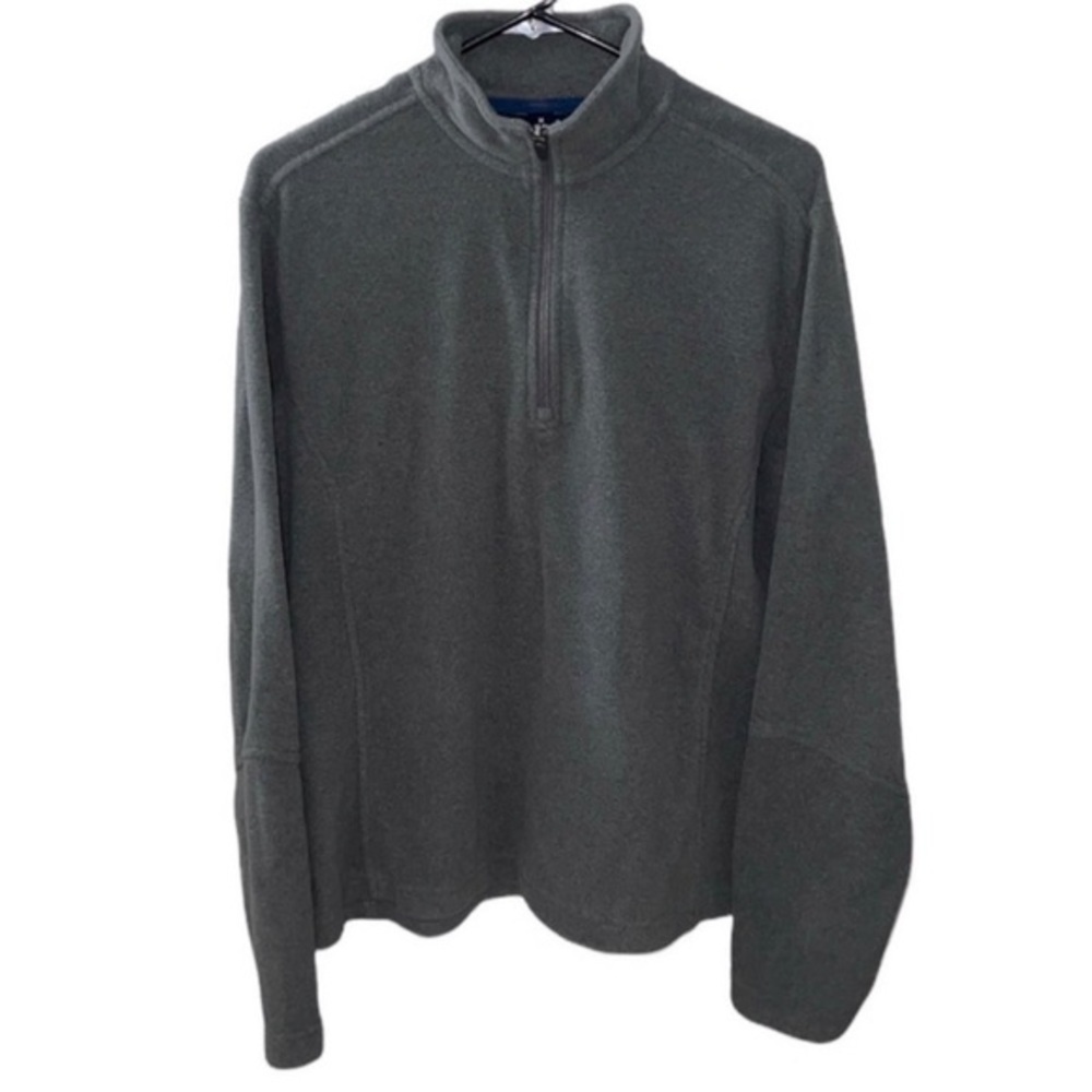 LANDS' End Polartec Aircore 100 Fleece Grey Half Zip Fleece Pullover‎ Sz Medium